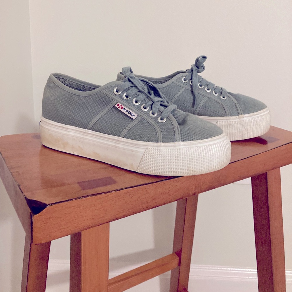 Gray Superga Size 8.5 Platform Shoe for sale!